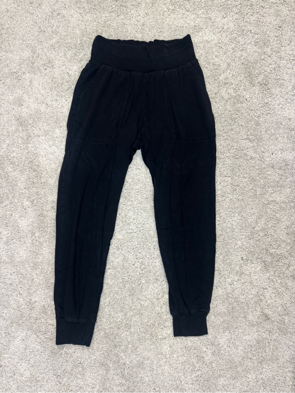 Nike Dri-FIT High-Waisted Ribbed Cuffed Joggers Black Small
